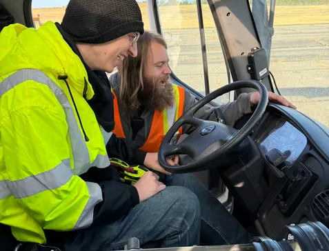 Team members in safety training session